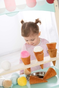 Roba Stand de Inghetata cu Accesorii, 9 Piese, Alb si Albastru Pastel - Img 7
