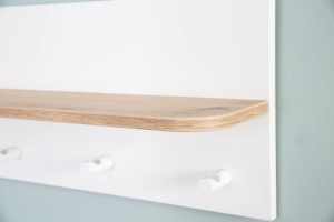 Roba Wandgardarobe Ava, 90 cm, cu 5 suporti, culoare alba si decor Artisan Eiche - Img 3