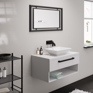 Robinet baie hansgrohe Vernis Shape, montare pe perete, mat schwarz, economisire apa - Img 2