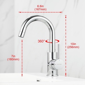 Robinet de baie GRIFEMA G1002, inaltime 180 mm, cromat, rotire 360 grade - Img 7