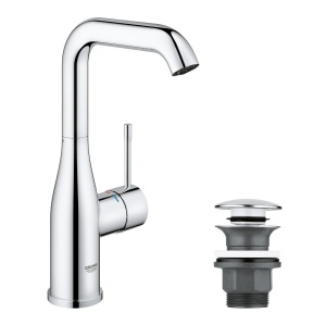Robinet de baie GROHE Essence, crom, 24cm, cu sistem de economisire a apei