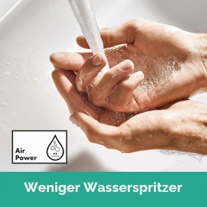 Robinet de baie hansgrohe Vivenis, montare pe perete, mat-negru, cu apa economisitoare - Img 3