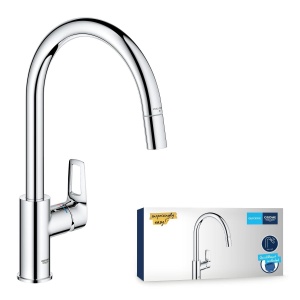 Robinet de bucatarie GROHE StartLoop, crom, cu dus retractabil, 360 rotire