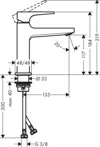 Robinet de chiuveta hansgrohe Metropol, crom, cu sistem EcoSmart, inaltime 117 mm - Img 4