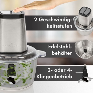 Robot de bucatarie ProfiCook PC-MZ 1227, 1.7L, 500W, cu functie Ice Crush - Img 4