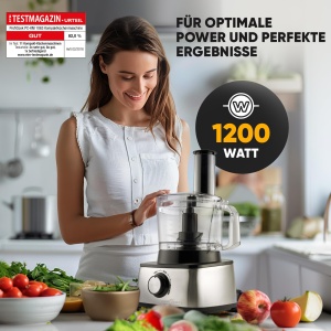 Robot de bucatarie ProfiCook(r) 3 in 1 | Blender, robot de bucatarie si storcator | 1200W | pentru feliat, razuit si framantat | Deschidere de reumplere | Viteza continua | incl. 11 accesorii | PC KM 1063 - Img 3