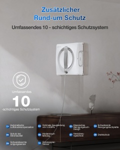 Robot de curatenie ECOVACS WINBOT W2 PRO, 3 duze, sistem de protectie 10 trepte, alb - Img 7