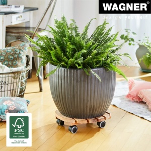 Rola pentru plante WAGNER NATURE 34 cm, din lemn de erle FSC, 100 kg - Img 3