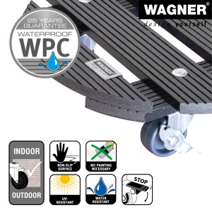 Rola pentru plante WAGNER WPC 29 x 7,5 cm, capacitate 100 kg, gri - Img 4