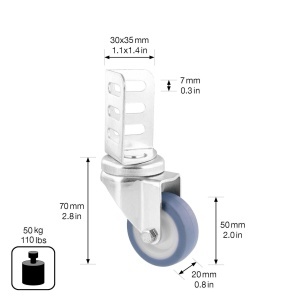Role Design WAGNER 4tlg. Set pentru Mobilier, 50 mm, Capacitate 50 kgRola - Img 2