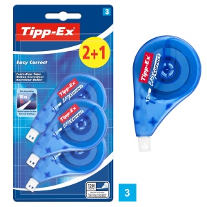 Roller corector Tipp-Ex Easy Correct, 12 m x 4,2 mm, 3 bucati - Img 1
