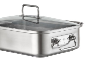 Rosle Expertiso Brater 38x28 cm Capac din Sticla Inductie Inox - Img 3