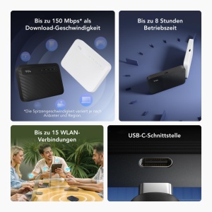 Router mobil TCL LINKZONE MW45L, 4G LTE, 150 Mbps, 15 dispozitive - Img 2