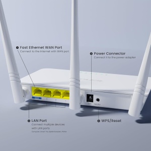 Router WLAN Tenda F3, 300 Mbits, 3 antene externe, alb - Img 3