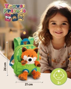 Rucsac pentru copii NICI cu fux de plus 21x26cm verde - Img 3