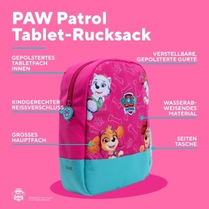 Rucsac pentru copii PAW Patrol Vymo, cu compartiment pentru tableta, usor si rezistent la apa - Img 2