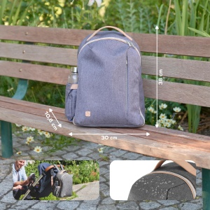 Rucsac scutec Babymoov Le Pyla Smokey - volum de depozitare 17l, deschidere valiza 180 grade, hidrofug - Img 6