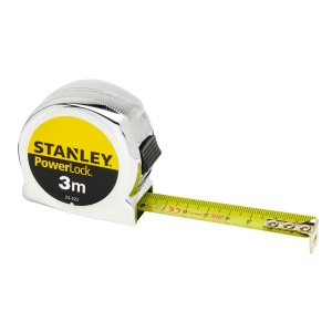 Ruleta Stanley Micro Powerlock, 3 m, 19 mm, compacta, profesionala