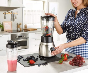 Russell Hobbs Stand Mixer 2-in-1 Blender cu recipient din sticla de 15 l si Mini Smoothie Maker de 06 l - Sticla de baut cu capac inclus Poate fi spal - Img 2