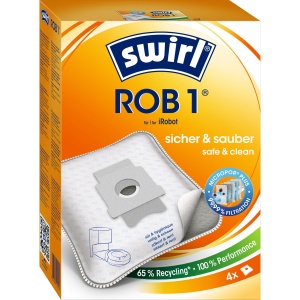 Sac de aspirator Swirl ROB 1 pentru iRobot Roomba i1, i3, i4, i5, i7, j5, j7, j8, s9 - 4 bucati