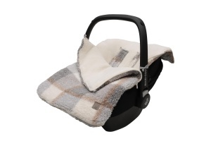 Sac de dormit pentru bebelusi Jollein Check Boucle Teddy, pentru scaun auto si carucior
