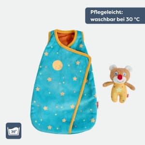 Sac de dormit pentru papusi HABA 30 cm cu mini-teddy, lavabil la 30C - Img 4