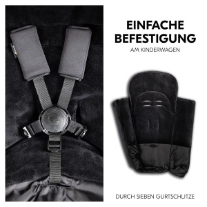 Sac de dormit universal hauck pentru carucioare si biciclete, negru, cu fleece si 2 cai de deschidere - Img 3