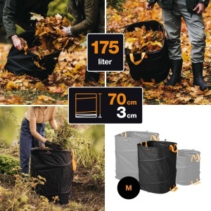 Sac de gradina Fiskars Ergo Pop-Up 1028372 175L pliabil negruportocaliu - Img 2