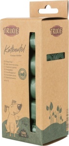 Sacii de gunoi pentru caini TRIXIE - compostabili, 10 role x 10 bucati, verde padure