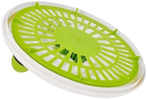 Salatiera cu manivela Leifheit 4,2 L, culoare Sky Blue, design ergonomic - Img 4