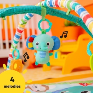 Saltea de activitate pentru bebelusi Bright Starts Wild Wiggles, 5 jucarii incluse, Verde - Img 4