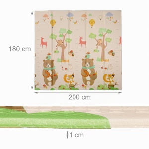 Saltea de joaca pliabila Relaxdays, 200 x 180 cm, cu motive colorate - Img 4