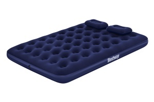 Saltea gonflabila Bestway 203 x 152 x 22 cm cu pompa manuala si perne incluse