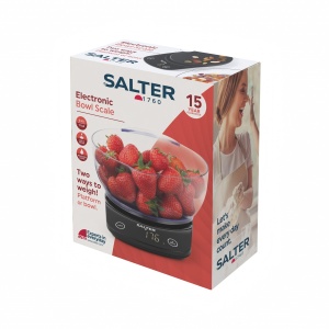 Salter 1074 BKDR Cantar electronic de bucatarie - Cantar digital de copt cu bol de 1,8 litri sigur pentru masina de spalat vase, capacitate maxima de greutate de 5 kg, functie zero/tara, masoara lichide in ml/fl. OZ, Negru - Img 7