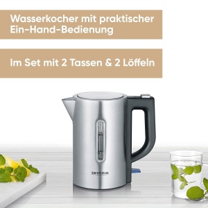 Samovar electric Severin WK 3647, capacitate 0,5 l, 1100 W, inoxnegru - Img 3
