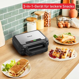 Sandwich-Waffel-Panini Maker Tefal SW383D10, 700W, Antiaderent, Negru - Img 3