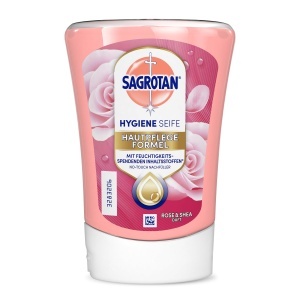 Sapun lichid antibacterian Sagrotan No-Touch cu trandafir si shea, 5 x 250 ml - Img 2