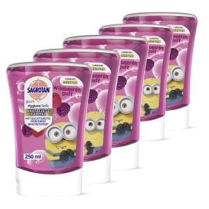 Sapun lichid pentru copii Sagrotan Kids, 5 x 250 ml, cu parfum de fructe de padure