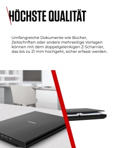 Scaner Canon Lide 400 (suport plat A4, senzor CIS, 4.800 x 4.800 DPI, sursa de alimentare USB, 5 butoane de scanare, suport pentru plasare verticala) negru - Img 9