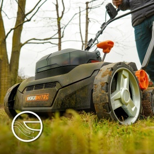 Scarificator si aerator de gazon fara fir WORX Nitro WG855E9 - pana la 400 m2 - latime grebla latime de lucru 36 cm - motor fara perii - reglare inalt - Img 4