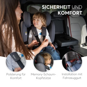 Scaun auto copii KikkaBoo i-PASS 9-36 kg i-Size Gri 13 trepte reglare - Img 8