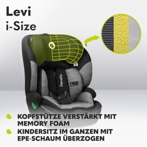 Scaun auto copii Lionelo Levi i-Size 76-150 cm reglabil pe inaltime spuma cu memorie protectie laterala - Img 8