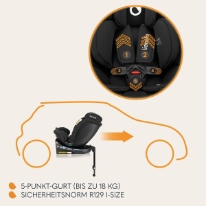 Scaun auto copii Lionelo Navy i-Size 360deg 40-150 cm ISOFIX reglabil confortabil - Img 3