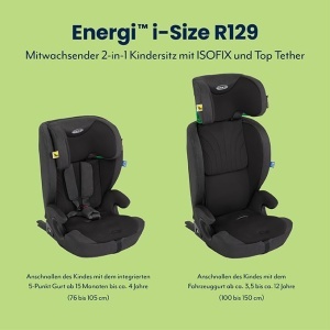 Scaun auto Graco Energi i-Size R129 15 luni-12 ani ISOFIX Safety Surround Negru Midnight - Img 4