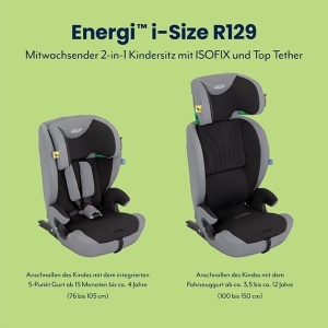 Scaun auto Graco Energi i-Size R129, 76-150 cm, Meteor, cu ISOFIX - Img 4