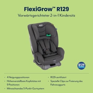 Scaun auto Graco FlexiGrow R129 2 in 1 Negru Onyx Protectie laterala avansata - Img 2