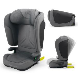 Scaun auto Kinderkraft UNITY 2 i-Size pliabil 100-150 cm gri reglare tetiera si spatar