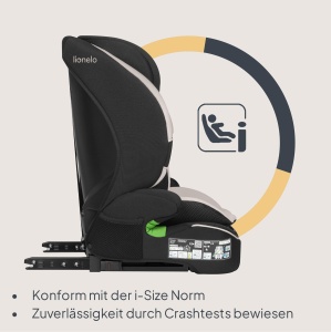 Scaun Auto Lionelo Billy i-Size 76-150 cm, 5-Punct, cu ISOFIX, Comfortabil - Img 2