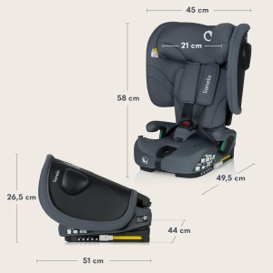 Scaun Auto Lionelo Nelly i-Size, Faltabil, 76-150 cm, ISOFIX, Cu Protectie Laterala - Img 9
