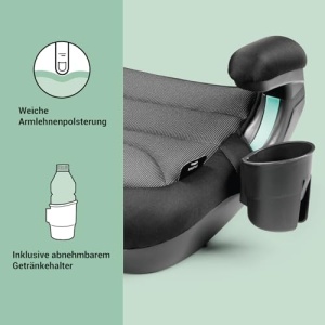 Scaun auto Peg Perego Viaggio Shuttle, Scaun auto inaltator cu ISOFIX pentru copii de la 125 la 150 cm (6-12 ani), 22-36 kg, Negru Cristal - Img 5